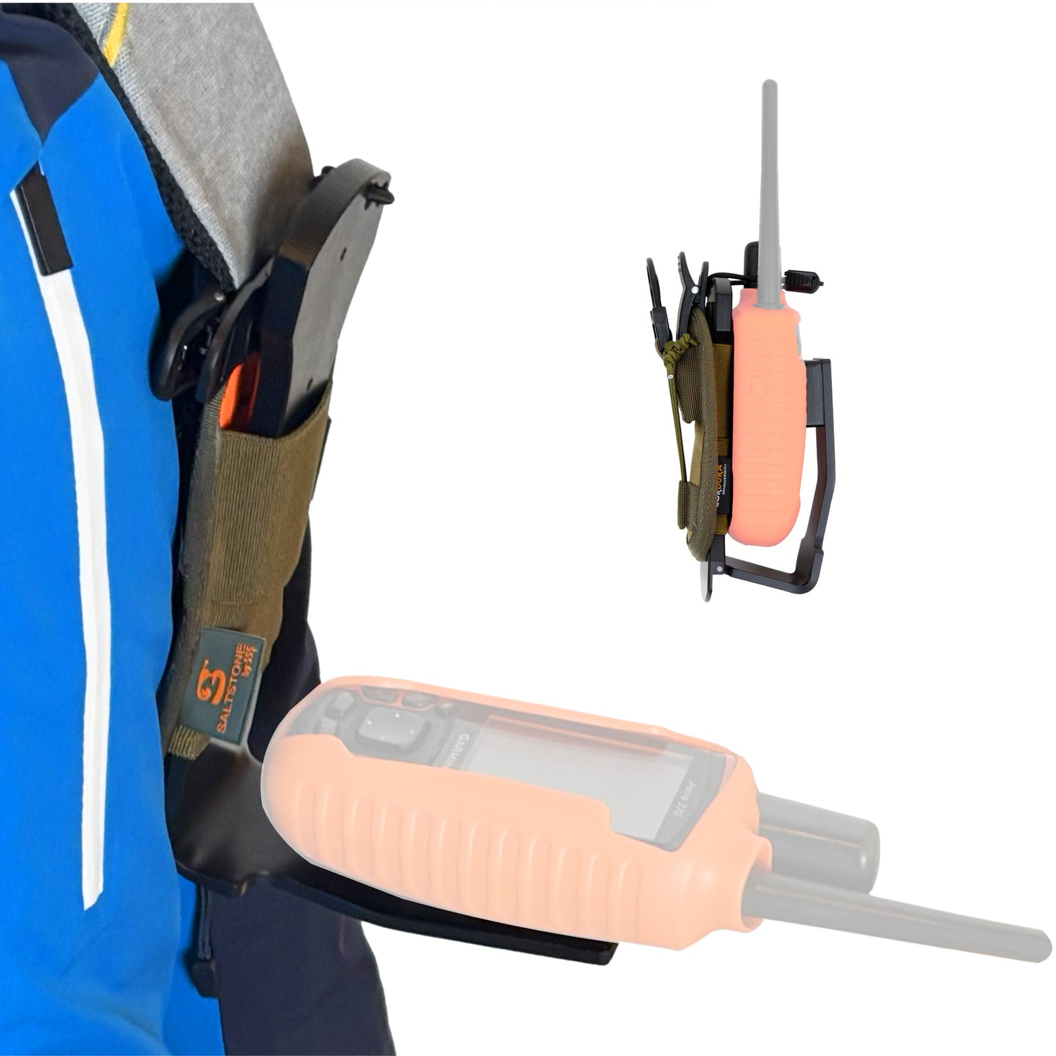 Flip-Open Clip-on GPS HOLSTER for Garmin Dog Tracking Devices / Garmin MOLLE Mount - Add-On for the INTEGRATOR